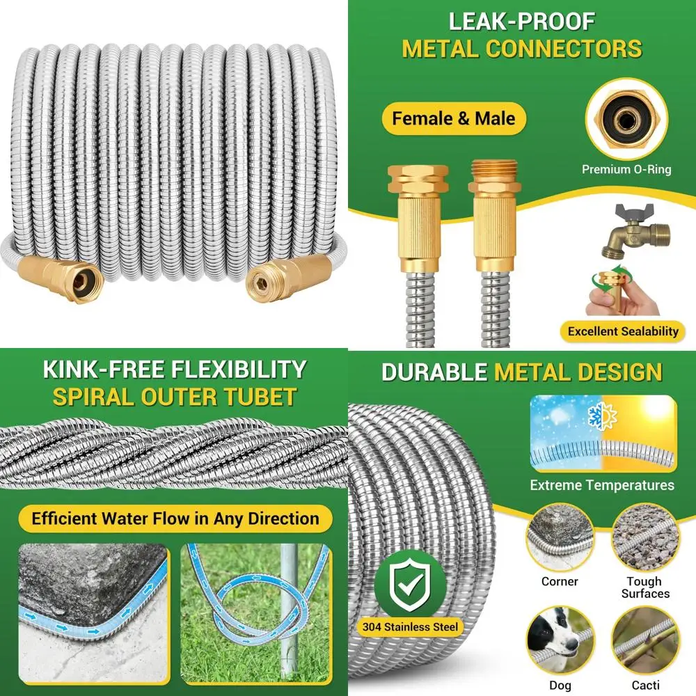 

Садовый шланг — короткий водопроводный металлический шланг 100 футов с фитингом «мама-папа», гибкий, сверхмощный удлинитель шланга для улицы