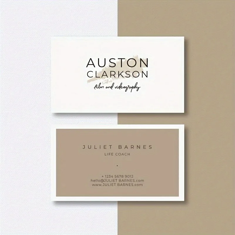 100 PCS Standard Business Cards Free Custom Design Full Color Print Personalized Name Card