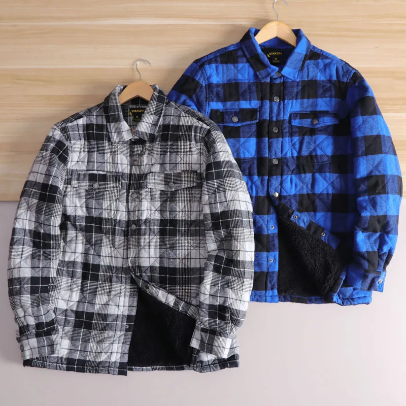 

Мужское зимнее рабочее пальто Thiened Fce, свободное фланелевое фланелевое ветрозащитное теплое пальто с подставкой Faion Urban Sle Long Sl...