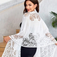 Embroidery Lace Woman's Veils Church Tassel Long Shawls Hollow Out Muslim Woman Hijabs Elegant Party Shawl Scarves Maxi Wrap