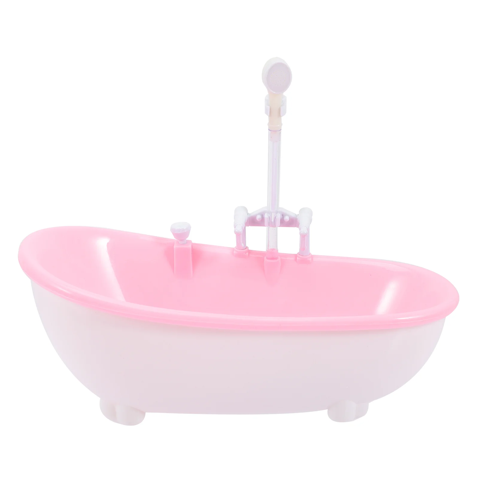 Spray Tub Toys Bathtub with Sprayer Mini Baby Dollhouse Furniture Moon Miniature Model Plastic Electric Preschool for