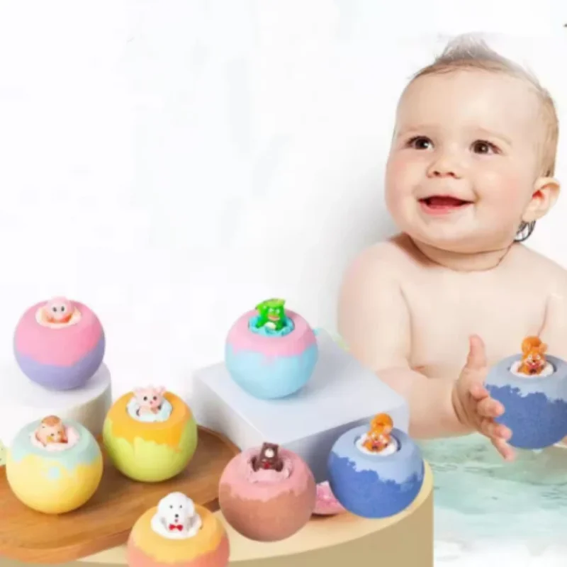 100G Bath Fizzies with Surprise Toys Inside for Boys Girls Cheerful Scent Bubble Bath Fizzies Perfect Holiday Gift