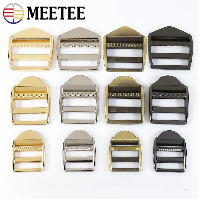 

Meetee 4/10Pcs 20-38mm Metal Strap Buckle for Bag Webbing Belt Adjust Clasp Tri-Glide Slider Clothing Decor Hardware Accessories