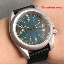 Tandorio Titanium Sandblast NH36 3.8 SKX Mechanical Men Watch Vintage Sapphire Glass Arabic Numeral 20atm Clock lollipop Hands