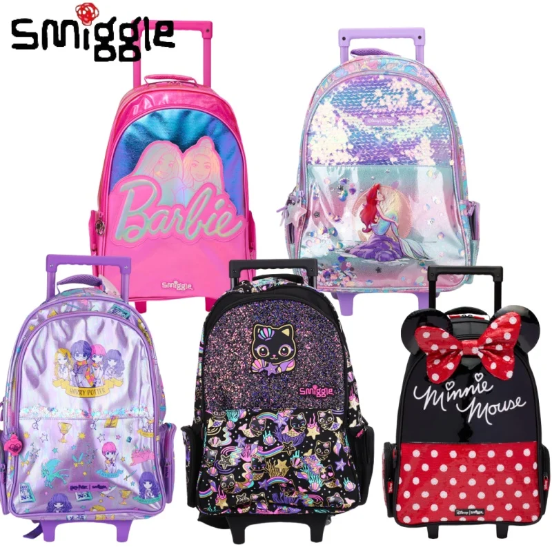 Smiggle Disney Mickey Mouse Kinder Trolley Rucksack Barbie Marvel Spider-Man Rad Rucksack Trolleys Tasche Schultasche Geschenk