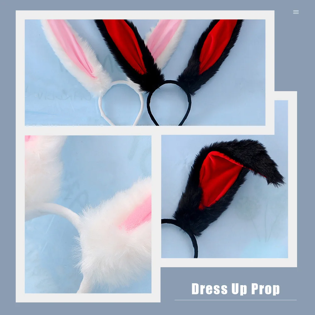 

2pcs Bunny Ear Headbands Adorable Hair Hoops Party Dress Up Props Easter Wedding Costume Decorative Accessories
