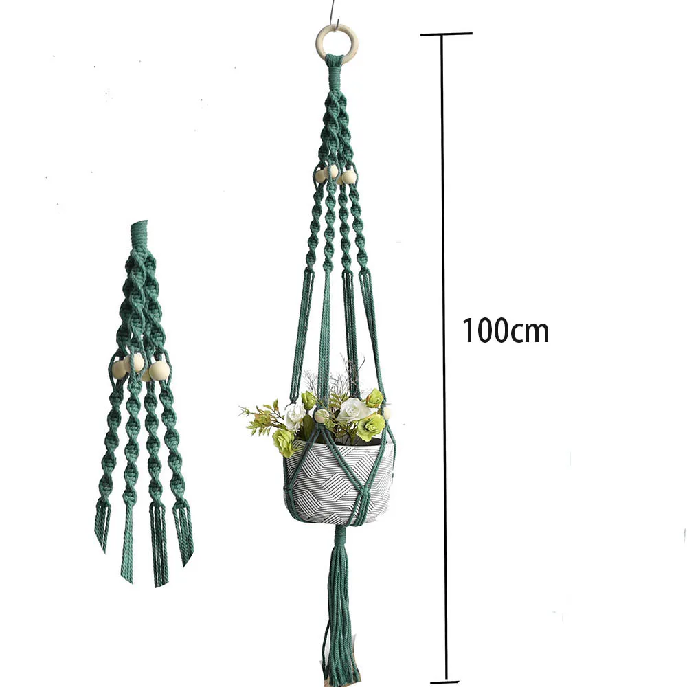 Macrame plant hanger for pot handmade hanger for plant macrame pot hanging with wood bead