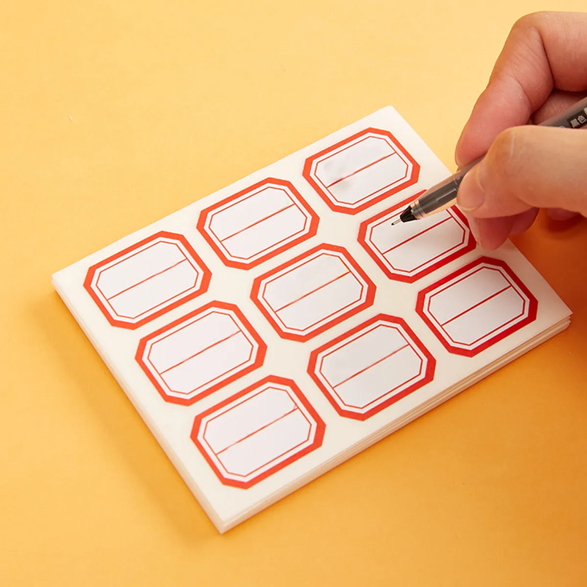 

12 Sheets Self-Adhesive Marker Stickers Blank Handwritten Labels for Bottles Containers Boxes Folders Price Naming Document