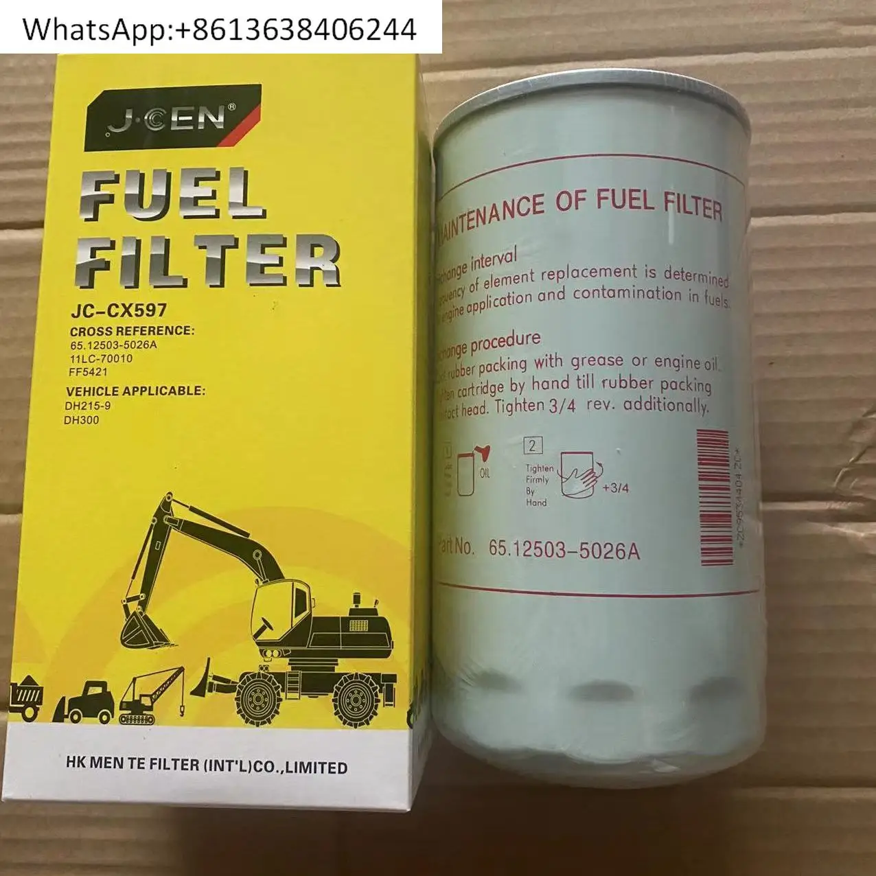 

Dae-woo Doosan DH215-9 225-9 die-sel filter 65.12503-5026A FF5412 JC-CX597