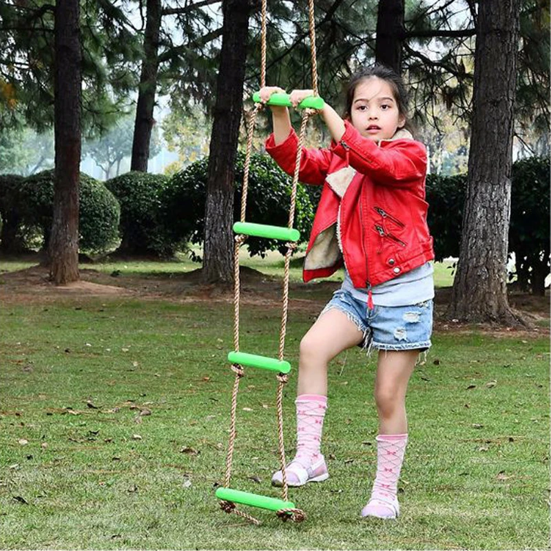 Escalera de cuerda para niños, escalera colgante, escalada, jungla, gimnasio, obstáculos, patio trasero, exterior, interior, gimnasio en casa, juguetes de coordinación