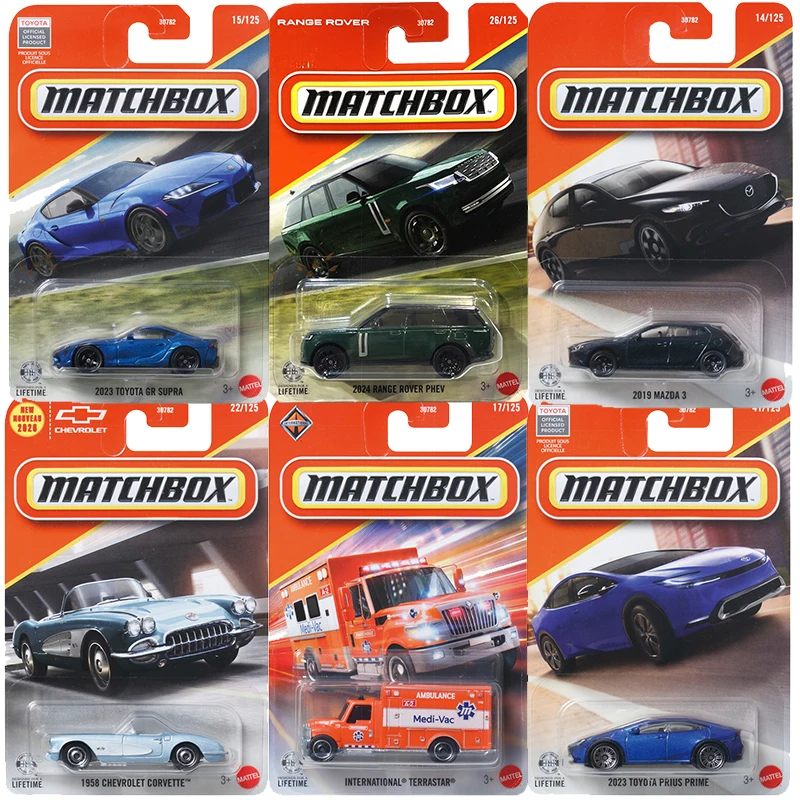 26B Original Matchbox coche 1/64 Mazda 3 Range Rover Phev Toyota Gr Supra Prius Prime vehículo modelo juguetes para niños colección regalo