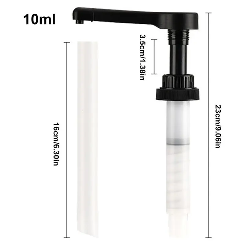 DT17 Coffee Syrup Pump, 10ml Syrup Bottle Pump Dispenser, Hand Pressure Syrup Nozzle for Coffee Shop, 2 Pack Food Grade PP