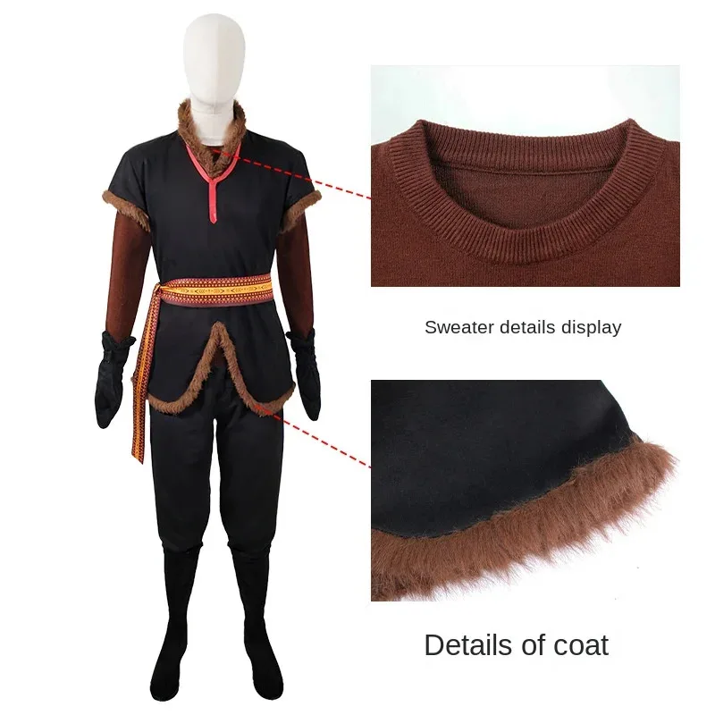 Costumi Cosplay Frozen Kristoff Prince Kristoff Giacca Camicia Pantaloni Cintura Set unisex per adulti Costume da festa di carnevale Anime Cosplay
