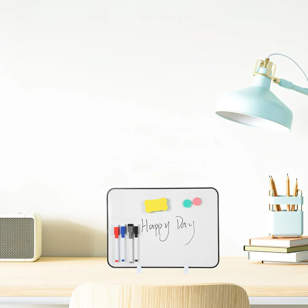 

1 комплект портативной белой доски с подставкой, сухостираемая доска для письма, рисования и сообщений, для использования на столе, в офисе, школе