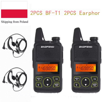 2PCS Baofeng BF-T1 Mini Portable Two Way Radio BFT1 UHF 400-470MHz 20CH Ham FM Transceiver Walkie Talkie with Earpiece