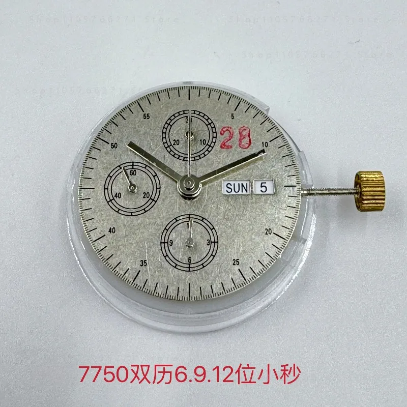 Replacement 7750 Automatic Movement Day-Date 6 9 12 Sub-Dial Watch Parts