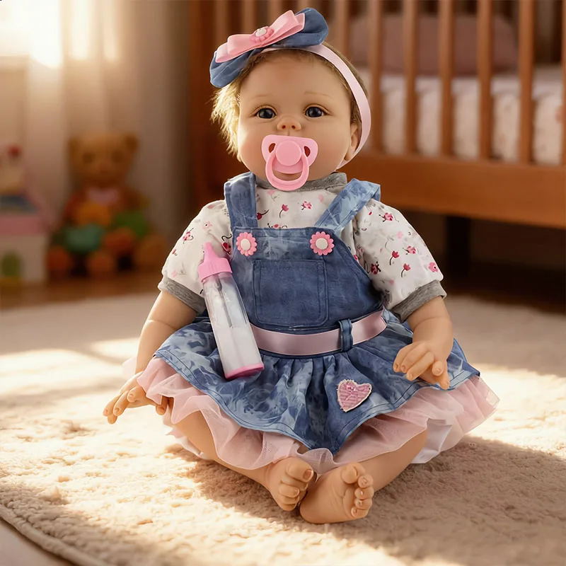 Muñeca Reborn de 22 Pulgadas - 55 cm, Muñecas Reborn Hechas a Mano, Cuerpo de Tela Suave, Muñecas Reborn Realistas, Bebé Reborn