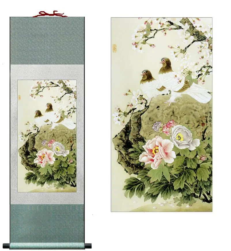 Dove painting  Birds of peace  Super quality  traditional Chinese Art Painting Home Office Decoration Chinese painting