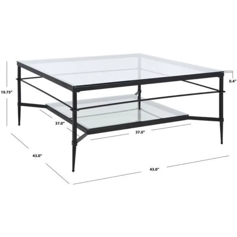 Add A Couture Chic Touch Fashionable Cocktail Table Made From Durable Finished Metal and Tempered Glass