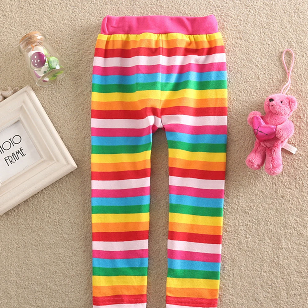 

Girls Leggings Cotton Spring Autumn Stylish Comfortable Tight Pant Fashion Child Rainbow Design Soft Premium Material