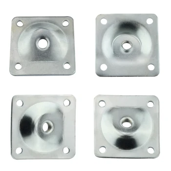 Plaques de montage de pieds de meubles carrés en fer, 49mm/1.93 pouces, fixation des pieds de Table, Support de fixation du canapé, Support de réparation en argent, 4 pièces