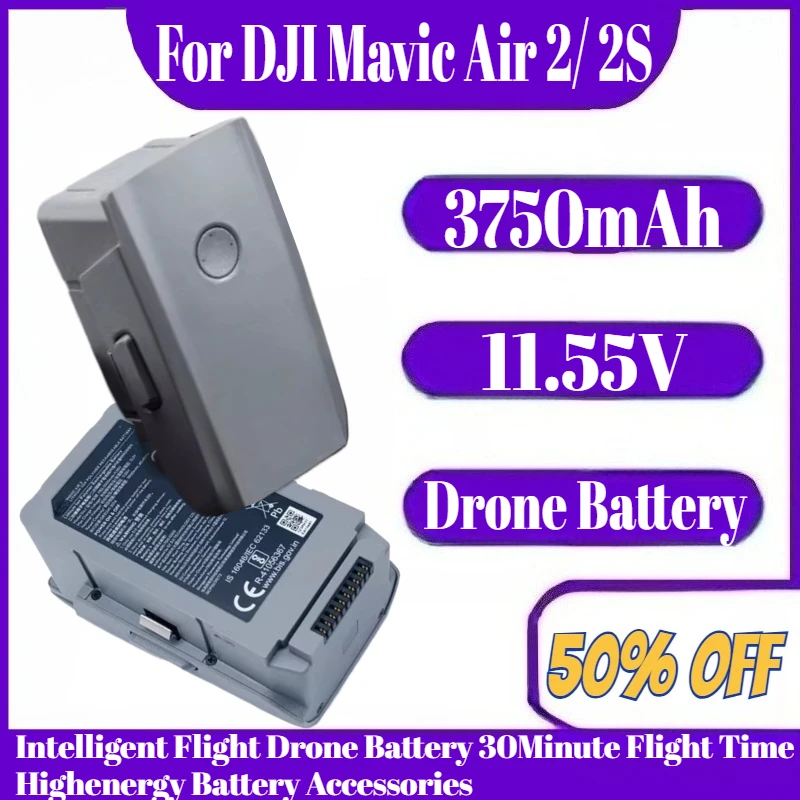 

11.55V 3750mAh For DJI Mavic Air 2/Air 2S Intelligent Flight Drone Battery 30Minute Flight Time Highenergy Battery Accessories