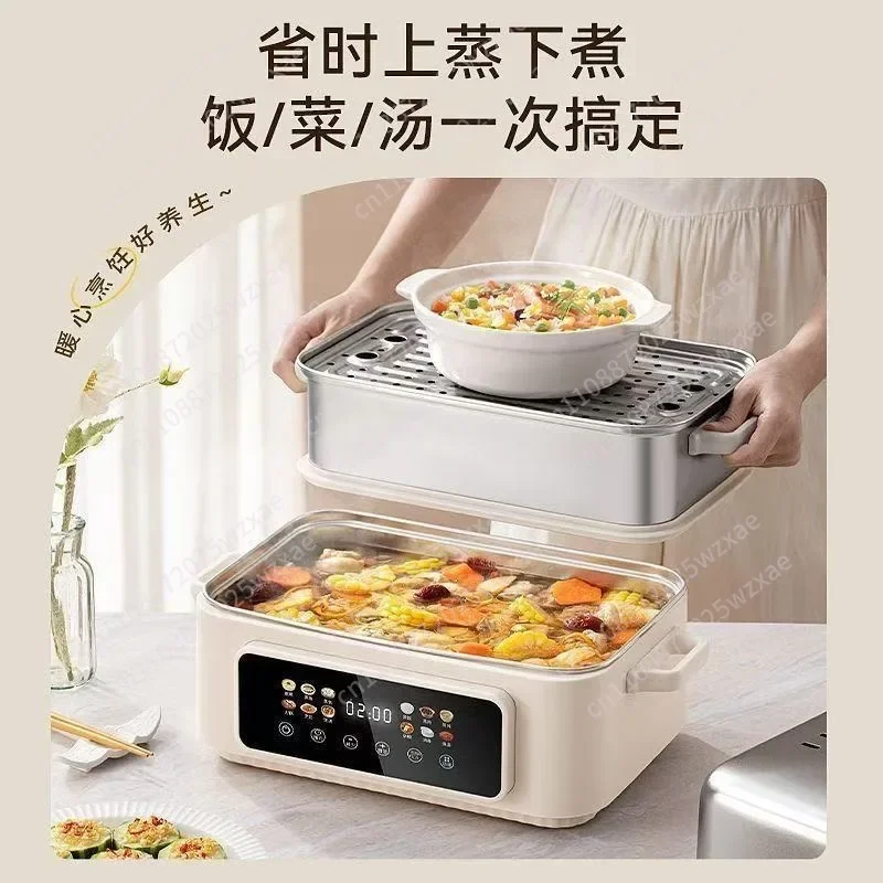 Stainless steel  steamer multi-functional household large-capacity pot two-in-one steamer hot pot breakfast machine
