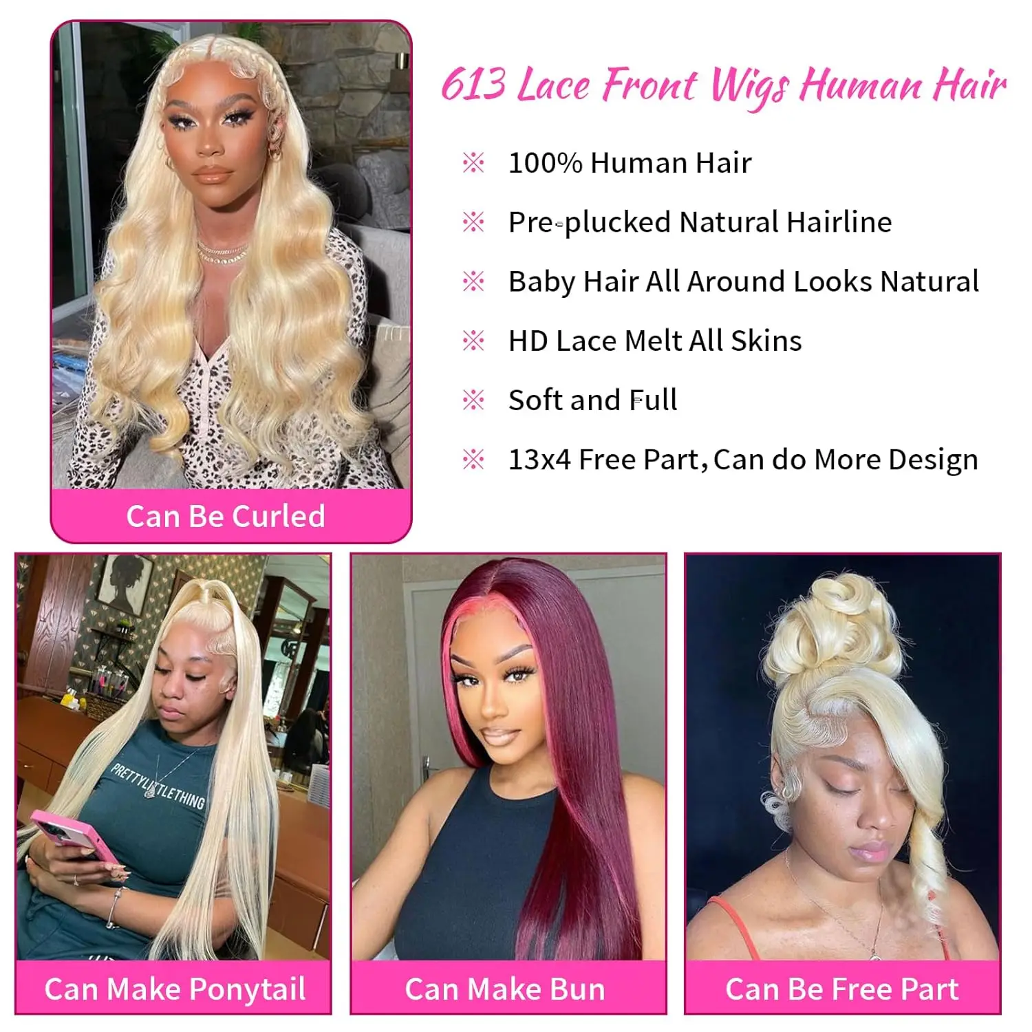 30 inch 613 Blonde 13x6 Lace Front Wig Human Hair Wigs Straight 613 Lace Frontal Wig Brazilian Blonde 13x4 Lace Front Wig