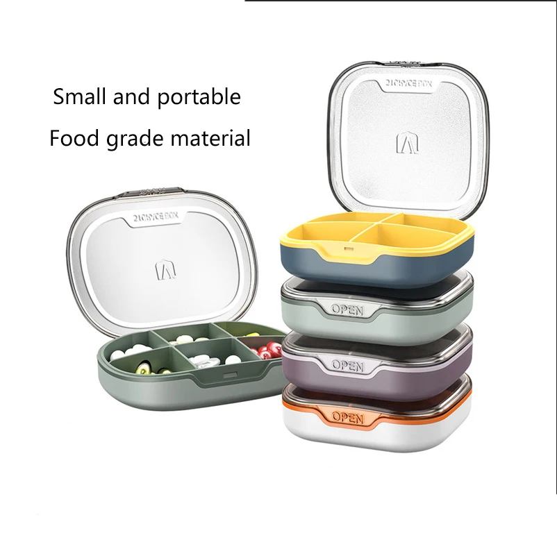 4/6 Grids Pill Storage Box Travel Medicines Storage Box Drug Separation Mini Portable Organizer Container with Seal Ring