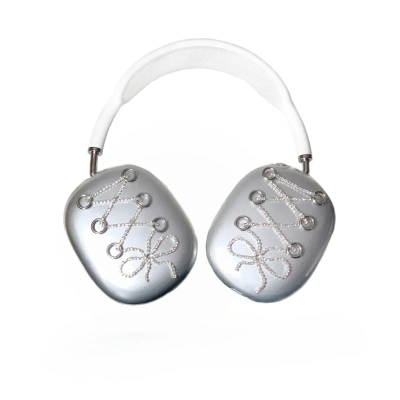 Cute Shining Bow Airpods Max Headphones Case Cover Customized Airpods Cases Fashion Headphones Accessories Decoration Gifts