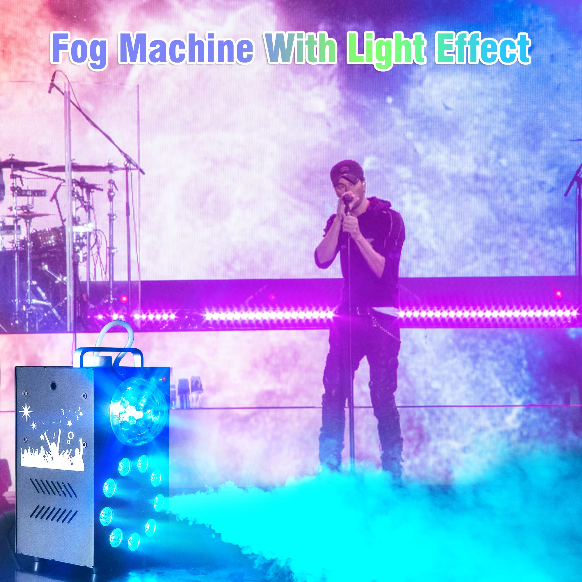 U'King 700W macchina del fumo telecomando senza fili effetto Fogger 3 in1 LED RGB Stage Light macchina della nebbia DJ Disco Party Halloween