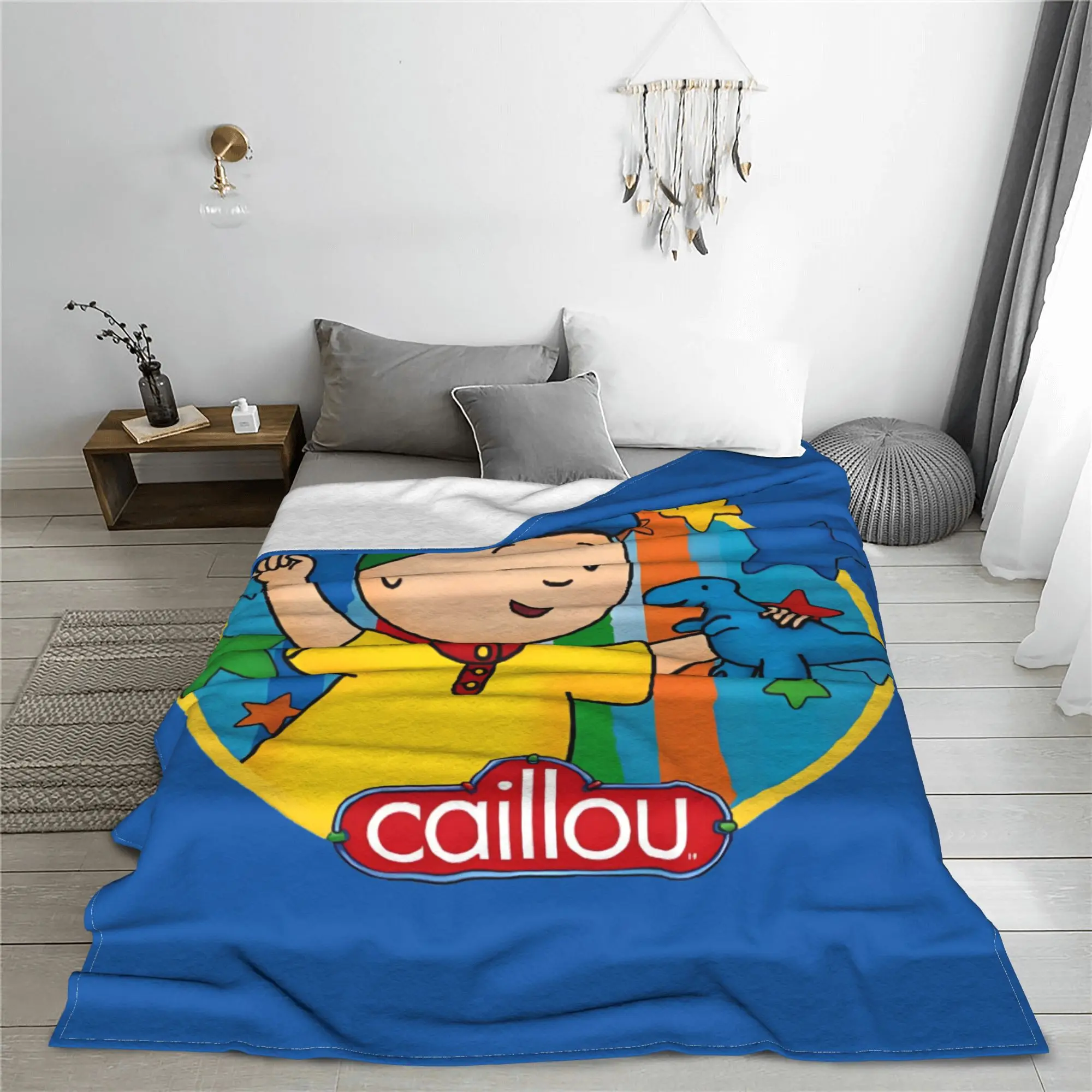 Caillou Cute Cartoon Blankets Educational Children TV Flannel Funny Breathable Throw Blanket for Bedding Lounge All Season