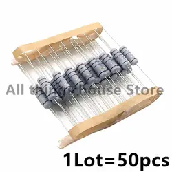 50pcs 1W Wire-wound Fuse Resistance Accuracy 5% 0.1 0.15 0.22 0.33 0.47 0.5 1 2.2 3.3 4.7 Ohm R Wire Wound Resistor 0.1R 0.15R