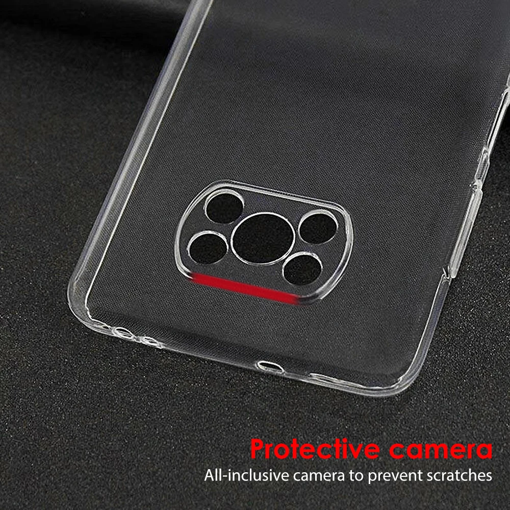 Soft Clear TPU Mobile Phone Case for Xiaomi POCO X3 Pro NFC GT POCOX3 X3NFC Shockproof Transparent Silicone Back Cover Housing