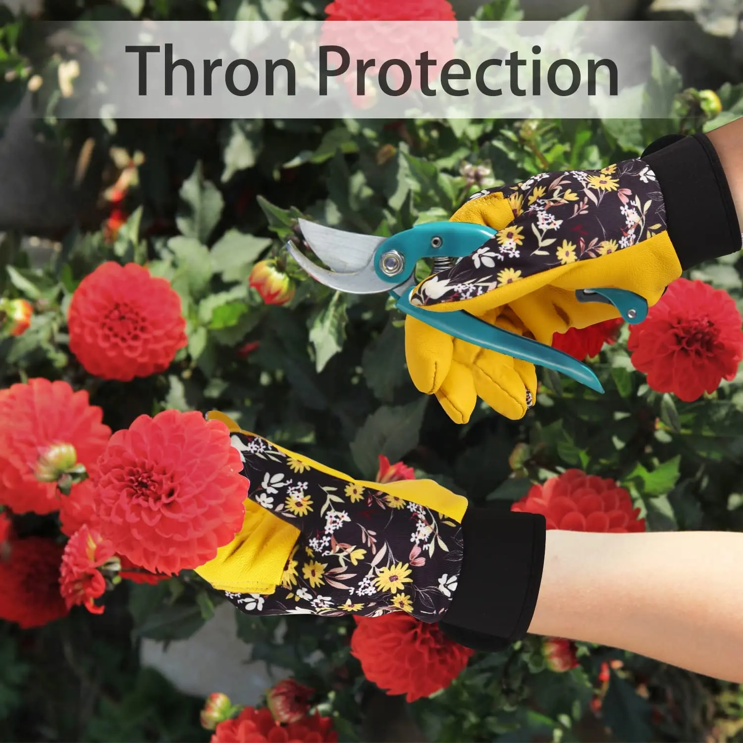 Medium Size - 2 Pairs Genuine  Gardening Thorn Proof Ladies Leather Gloves  Light Duty Working Gloves, Gardening Gifts for Women