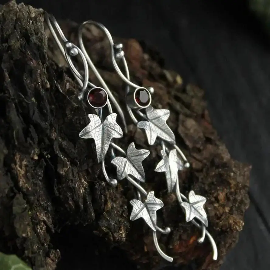 2026 1Pair Botanical Jewelry Plant Leaf Irregular Design Retro Earring New Trendy Fashion Earrings Accessories For Women Gifts