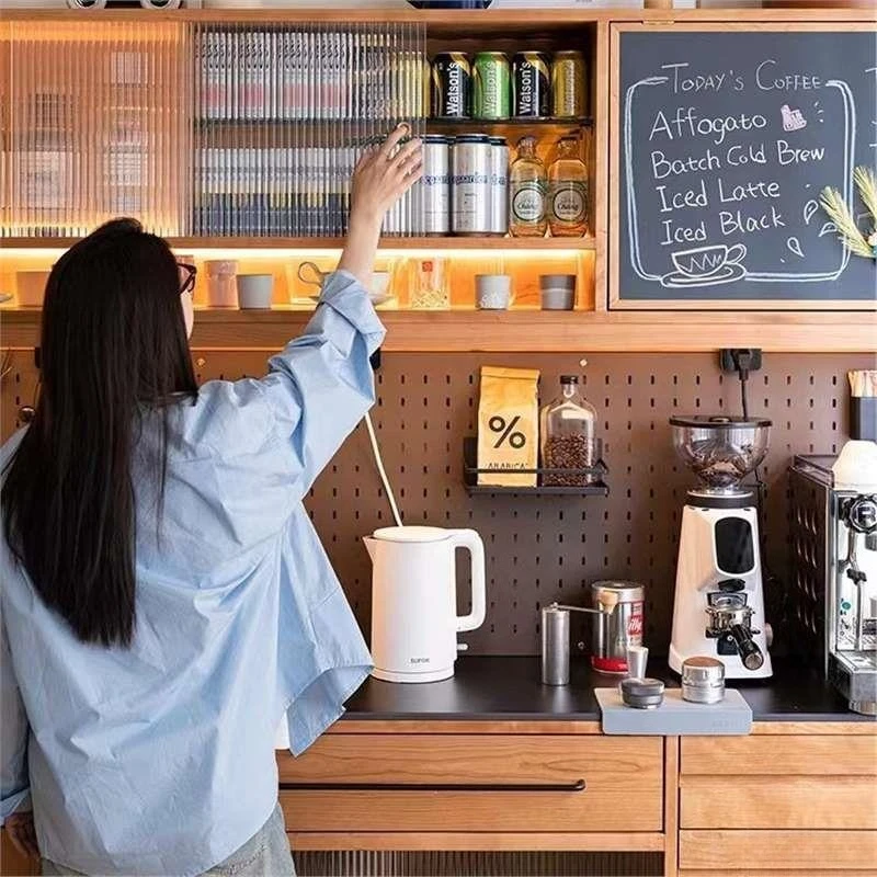 Nordic solid wood sideboard, Japanese-style small apartment storage and storage, household kitchen against the wall