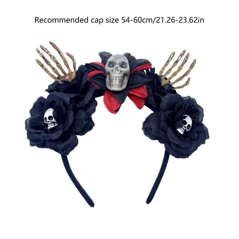 49MF Scary Skull Headband Halloween Dark Series Hairhoop Festival Costume Headpieces