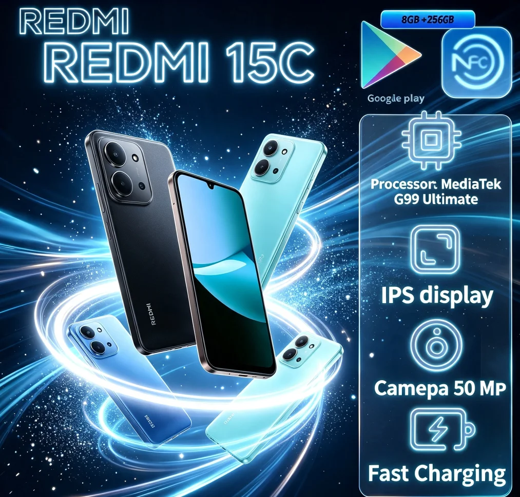 Smartphone Redmi 15C 8GB/256GB Global Desbloqueado