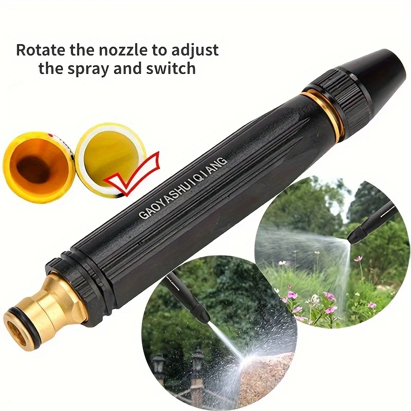 Hochdruck-Boost-Düse, einstellbarer Durchfluss – langlebige Kunststoff-Wasserpistole, ideal für die Reinigung von Autos und Gartens, Wasserpistolen und Haushalt