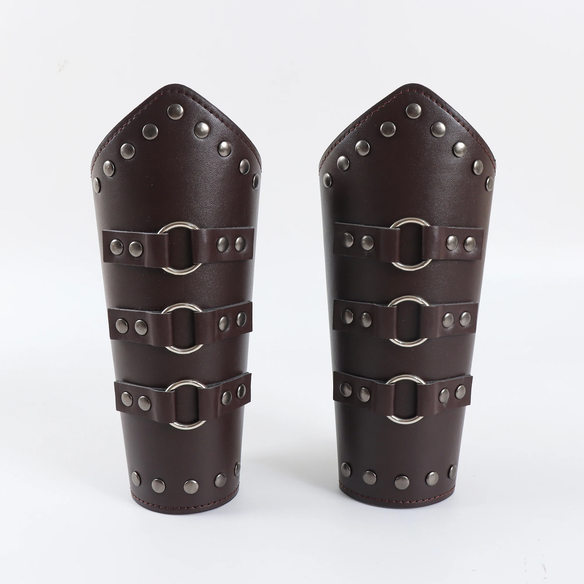 1 قطعة/قطعة الرجال القرون الوسطى تأثيري بولي Leather الجلود درع مدفئات للذراع الدانتيل متابعة فايكنغ القراصنة فارس القفاز معصمه براكر البخار الشرير