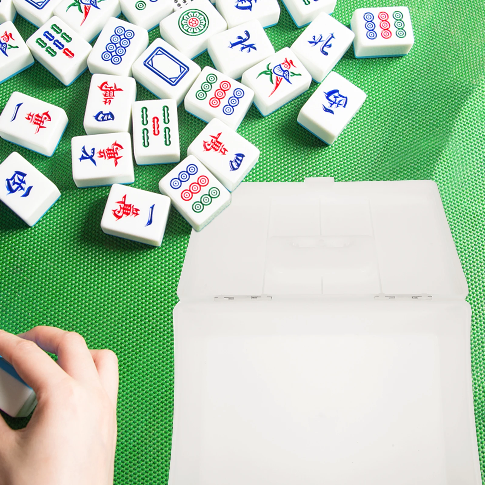 

1Pcs Mahjong Storage Storage Bucket Large Capacity Plastic Holder Lock Durable Practical Dustproof Moistureproof Indoor