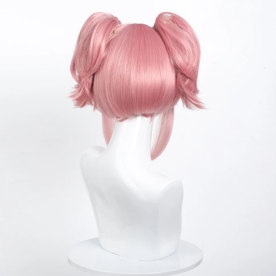 OLACARE فتاة سحرية صغيرة مستديرة الغزلان العين حديقة كوس شعر مستعار شعر مستعار تأثيري أنيمي مشروع قصير الوردي مقاومة للحرارة بيروكات صناعية #4