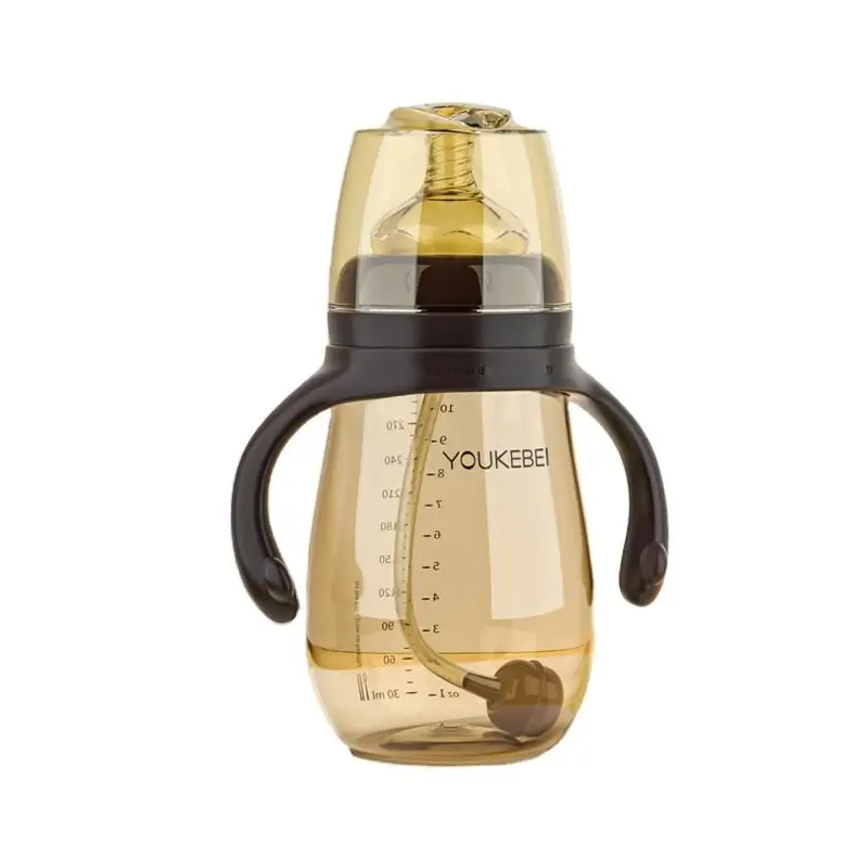 

300ML PP Baby Feeding Bottle Children with Gravity Ball Learning Cup 2-4 Years Kids Water Cup Multifunctional Children Bottle