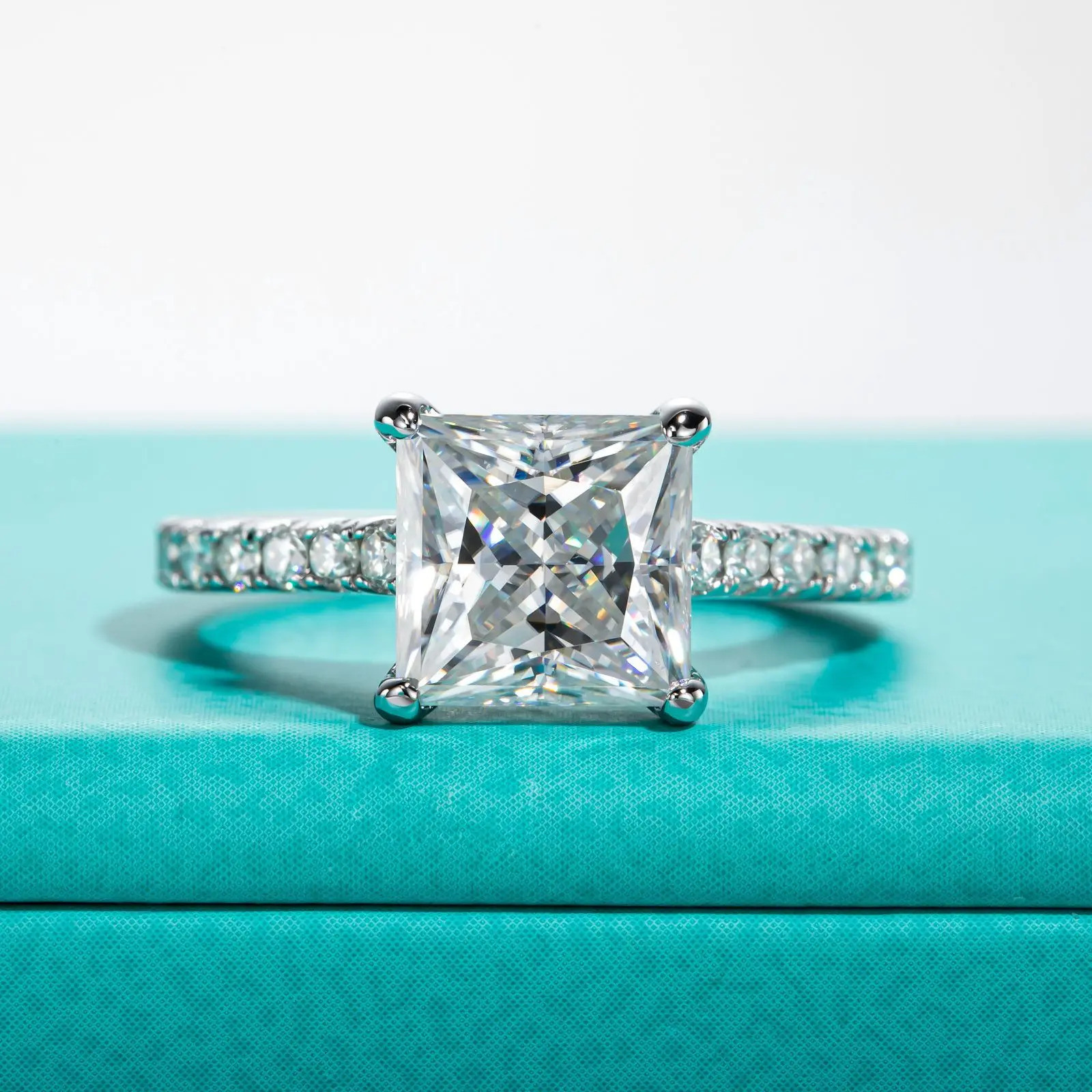 

Простые кольца из стерлингового серебра 925 пробы для женщин, кольцо с муассанитом и бриллиантом, свадебное предложение, изысканные свадебные украшения, Bague Femme, Прямая доставка