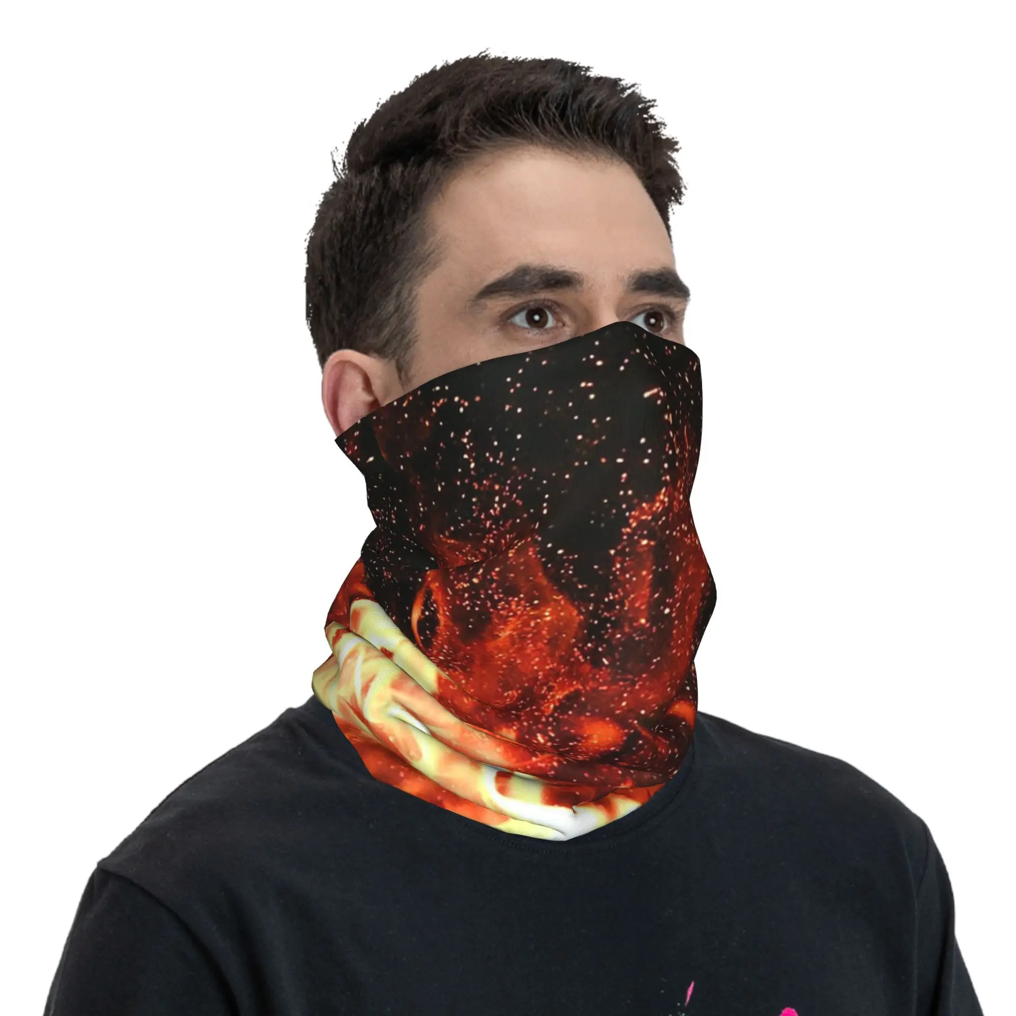 حرق النار مع الشرر باندانا غطاء الرقبة المطبوعة وشاح سحري متعدد الوظائف أغطية الرأس المشي لمسافات طويلة الصيد للرجال النساء الكبار