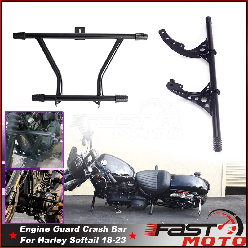 

Engine Guard Highway Crash Bar Protector Crash Cage For Harley Softail Street Bob Low Rider FXLR FXBB FXLRS Standard FXST 18-Up