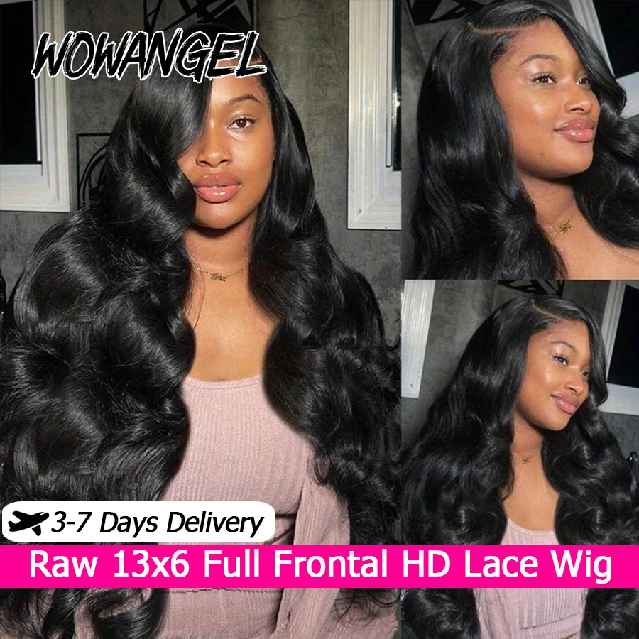 الجسم موجة باروكة من شعر طبيعي خام 250% 13x6 HD الدانتيل كامل الباروكات الأمامية شعر الإنسان قبل قطعها جلود ذوبان الدانتيل شعر مستعار أمامي للنساء