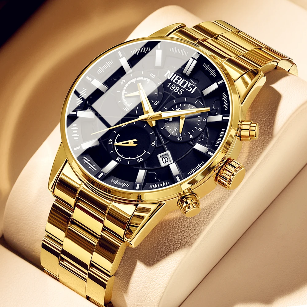 

NIBOSI 2025 Новые мужские часы, лучший бренд класса люкс, кварцевые часы для мужчин, автоматическая дата, скорость, хронограф, водонепроницаемые наручные часы Reloj