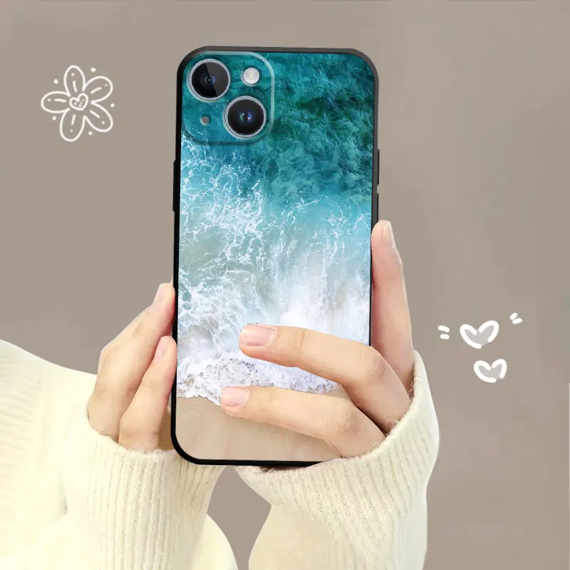 Cellular Phone Case For iPhone 15 14 13 12 11 Pro Max 6 6S 7 8 Plus X XS 12 13 Mini Soft Silicone Case Travel Mountain Sea Beach